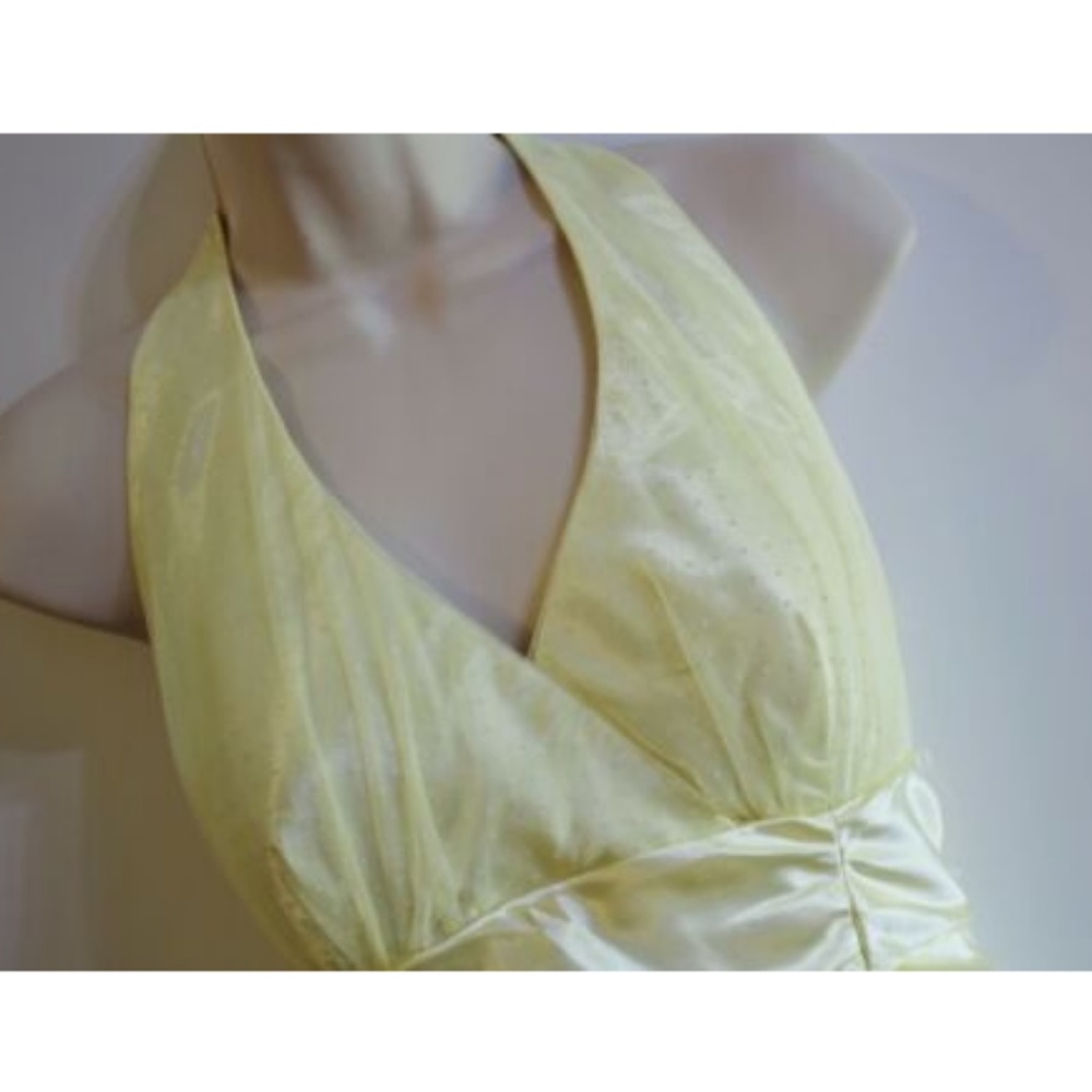 Women's Formal Ball Gown Dress Size 11 12 Yellow - Picture 6 of 6